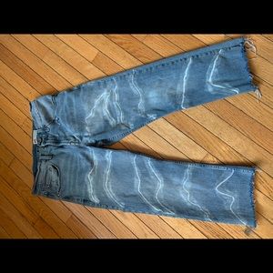 Customized “lighting strike” jeans